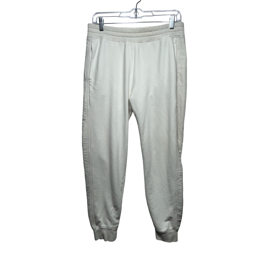 Vince Mixed Media Cotton Nylon Joggers Off White Cream V610583347 Womens Small